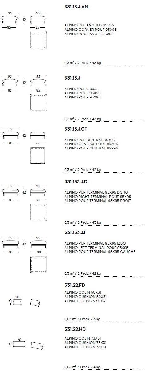 Sancal Диван из ткани с шезлонгом Alpino sun-id-1475119 - Вид №6
