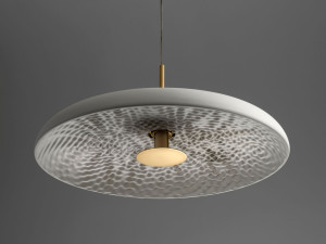 Светодиодный подвесной светильник из штукатурки и латуни