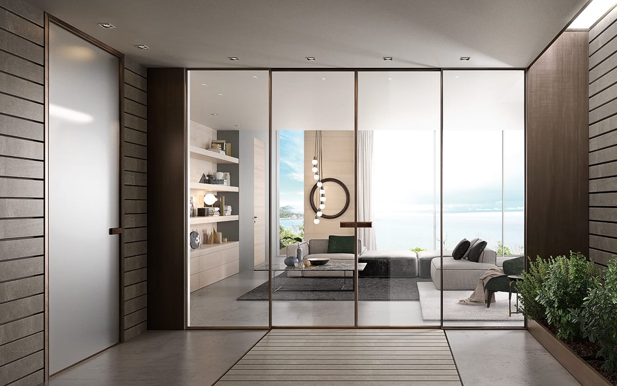 Раздвижные двери из стекла и алюминия GIDEA G-Like ARCH-00042864 - Вид №2