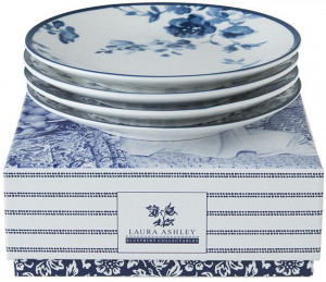 Набор блюдец Laura Ashley Sweet Allysum, Petit Fleur, Floris, China Rose 12см, 4шт