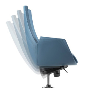 Регулируемое по высоте офисное кресло с кожаными колесами с 5 спицами