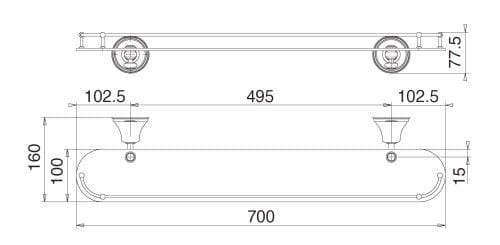 Стеклянная полка для ванной Rubinetterie Treemme 8200 ARCH-00148782 - Вид №1