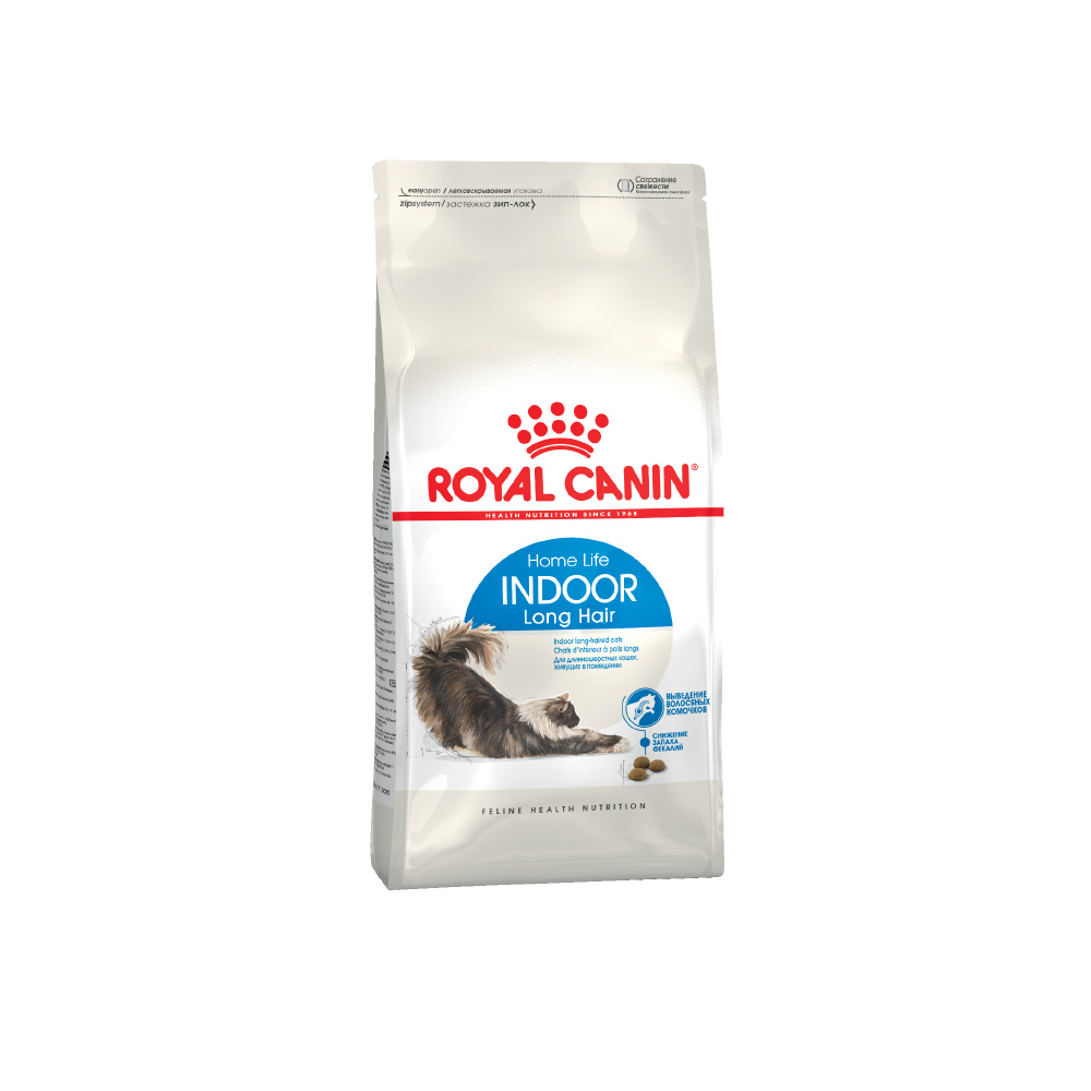 Т0033446 Корм для кошек Indoor Long Hair для домашних длинношерстных сух. 2кг ROYAL CANIN 