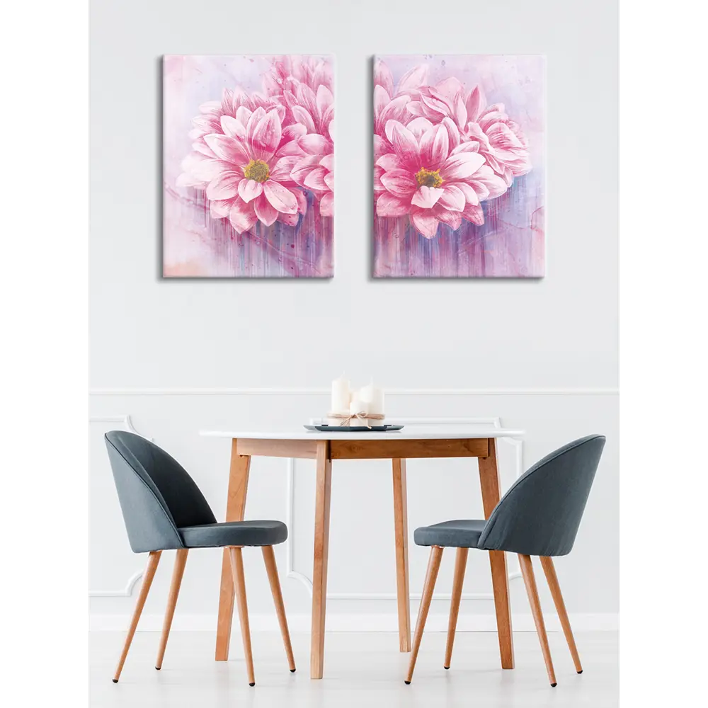Картина модульная Розовые цветы 45x60 см 2 шт. 86731878 STLM-2181992 POSTERMARKET  - Вид №6
