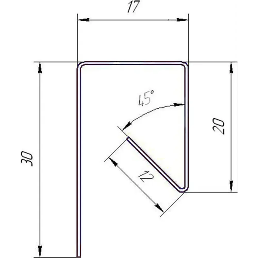 OPTIMA П-планка торцевая для профнастила красная 2000 мм 13168056 STLM-1563932 - Вид №1
