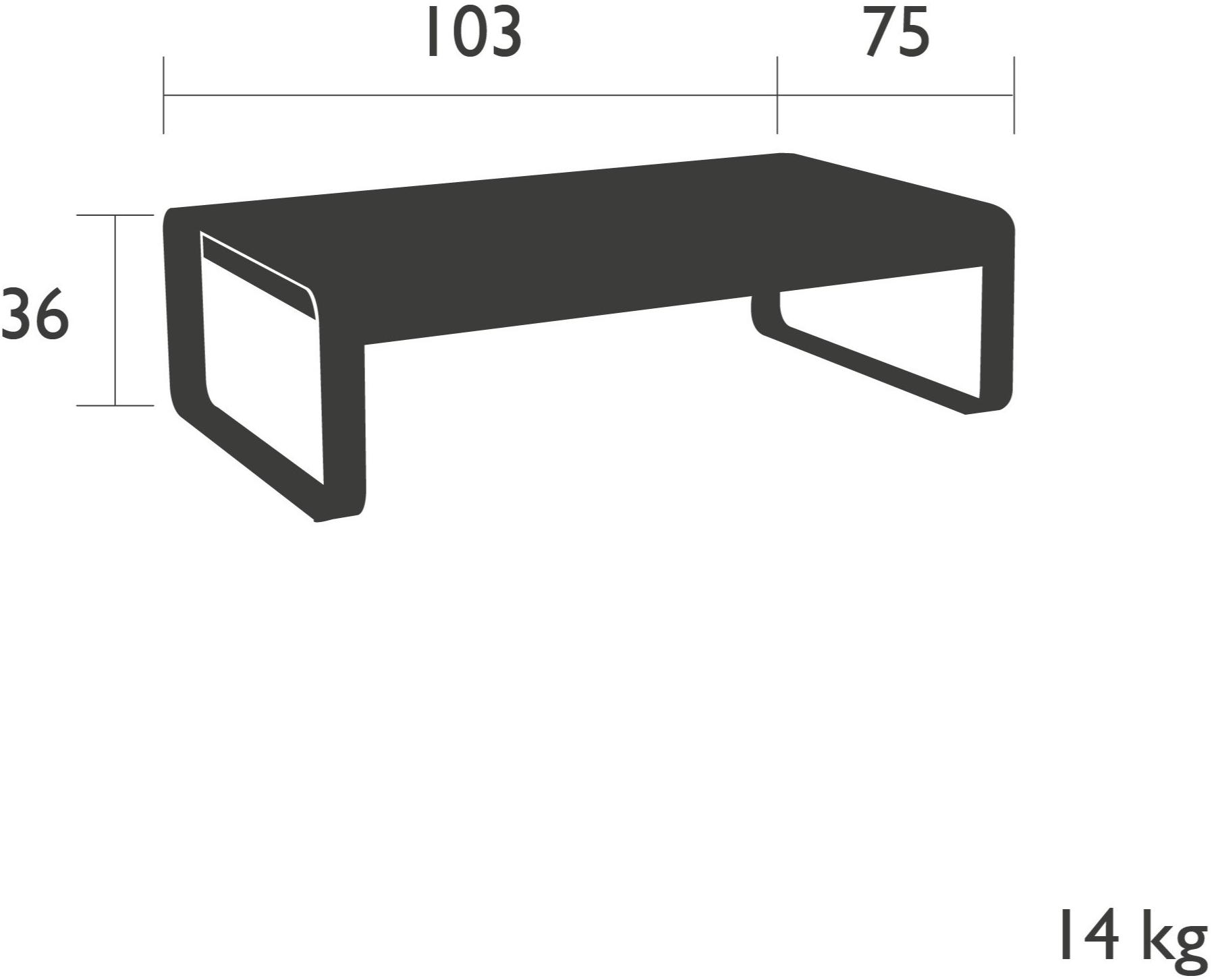 Fermob Низкий садовый стол из алюминия Bellevie 8450 - Вид №4