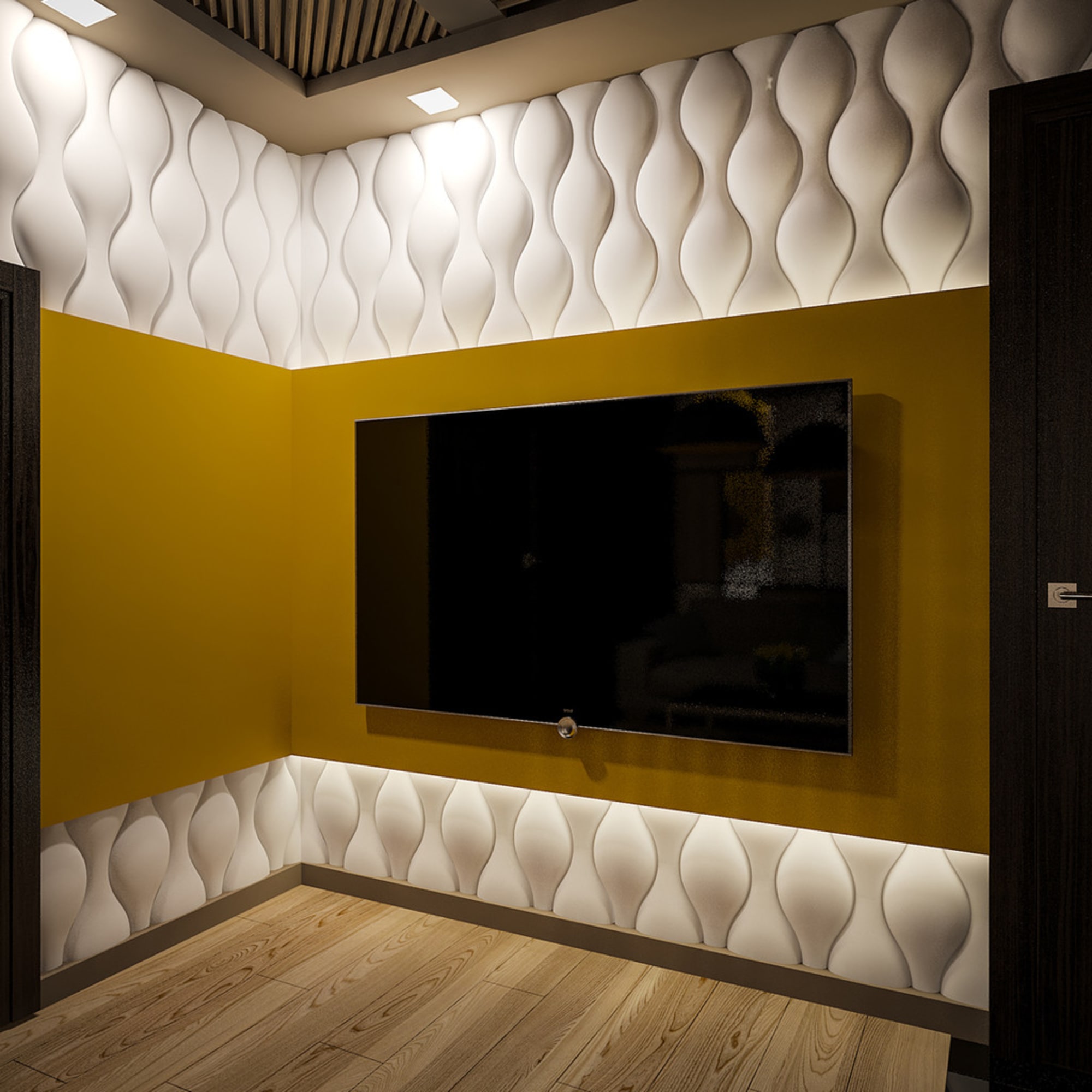 82399302 3D Панели матовые без покрытия 3 шт цвет белый Santreyd  - Вид №5