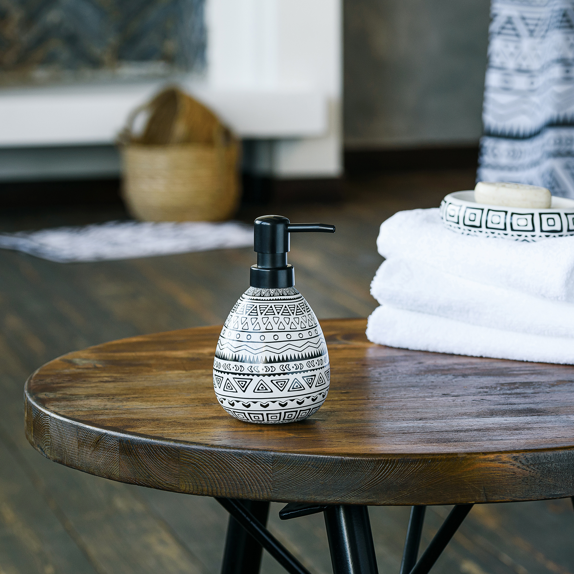 83425111 Дозатор для жидкого мыла цвет белый чёрный Nomads STLM-0041238 MOROSHKA  - Вид №1