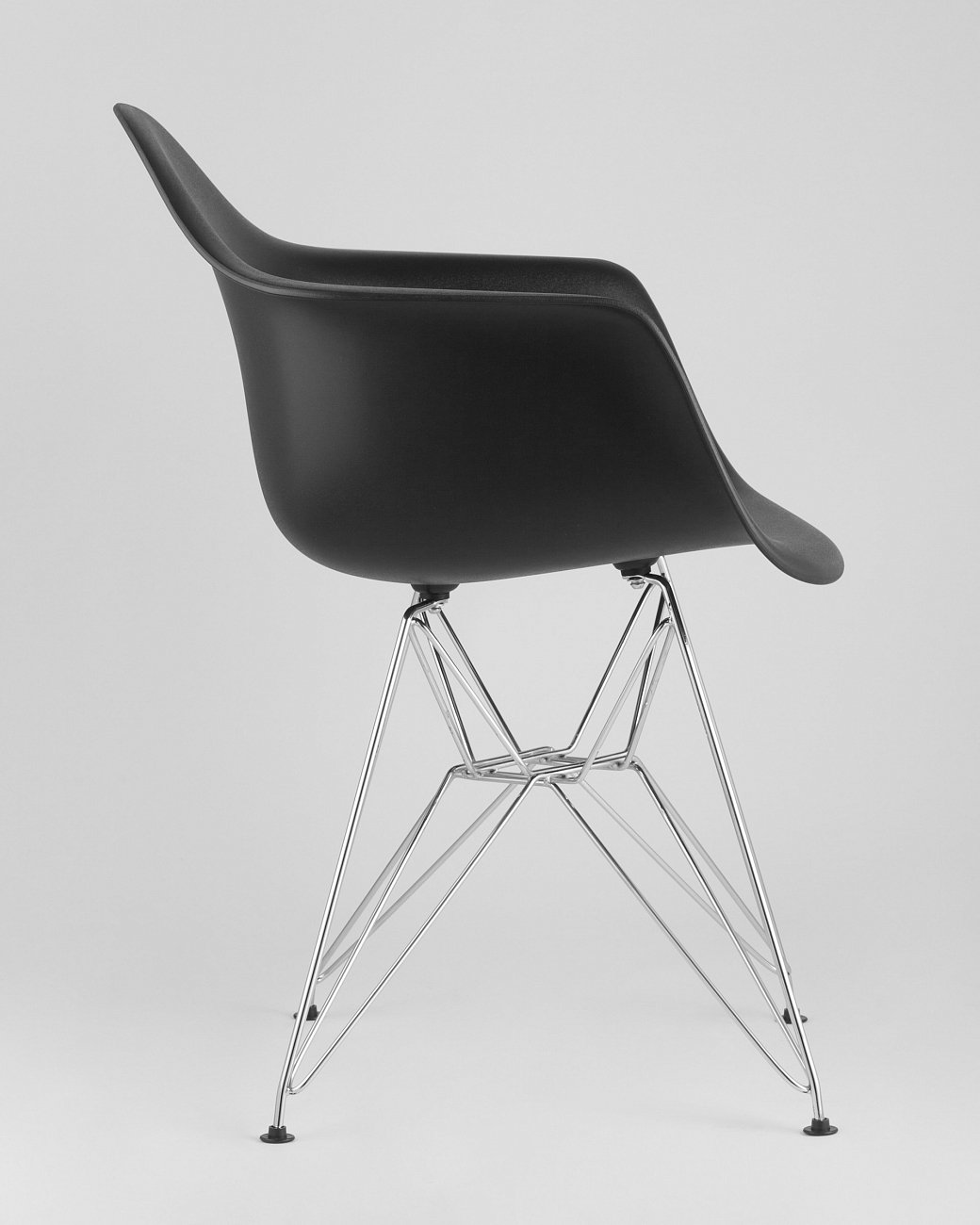 Кресло черное пластиковое с металлическими ножками Eames EAMES EAMES DAR 00-3881992 Черный  - Вид №2