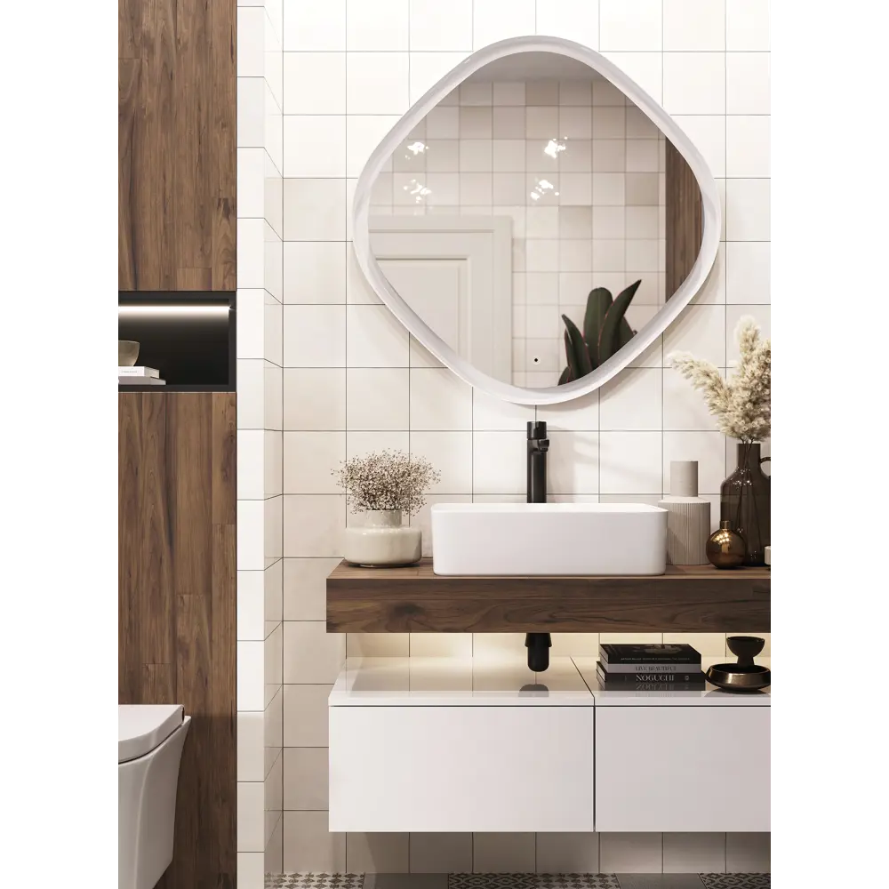 Зеркало для ванной Omega Glass Океан SD53 с подсветкой 80x80/88x88 см квадратное STLM-2148965 - Вид №10