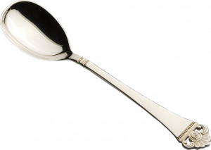84738 Robbe&Berking Ложка для картофеля Robbe&Berking "Розенмустер" 23см (серебро 925+позолота) Серебро 925