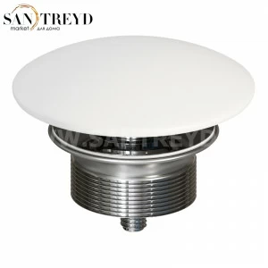 LARBO Донный клапан с накладкой из керамики для раковин без перелива Globo 10 см цвет Белый бархат Globo ACCESSORIES Италия