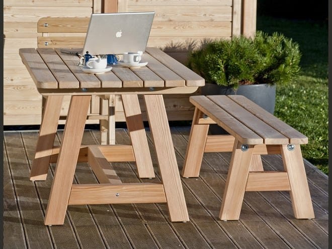 Садовая скамейка из лиственницы Pircher SIRMIONE ARCH-00077979 - Вид №2