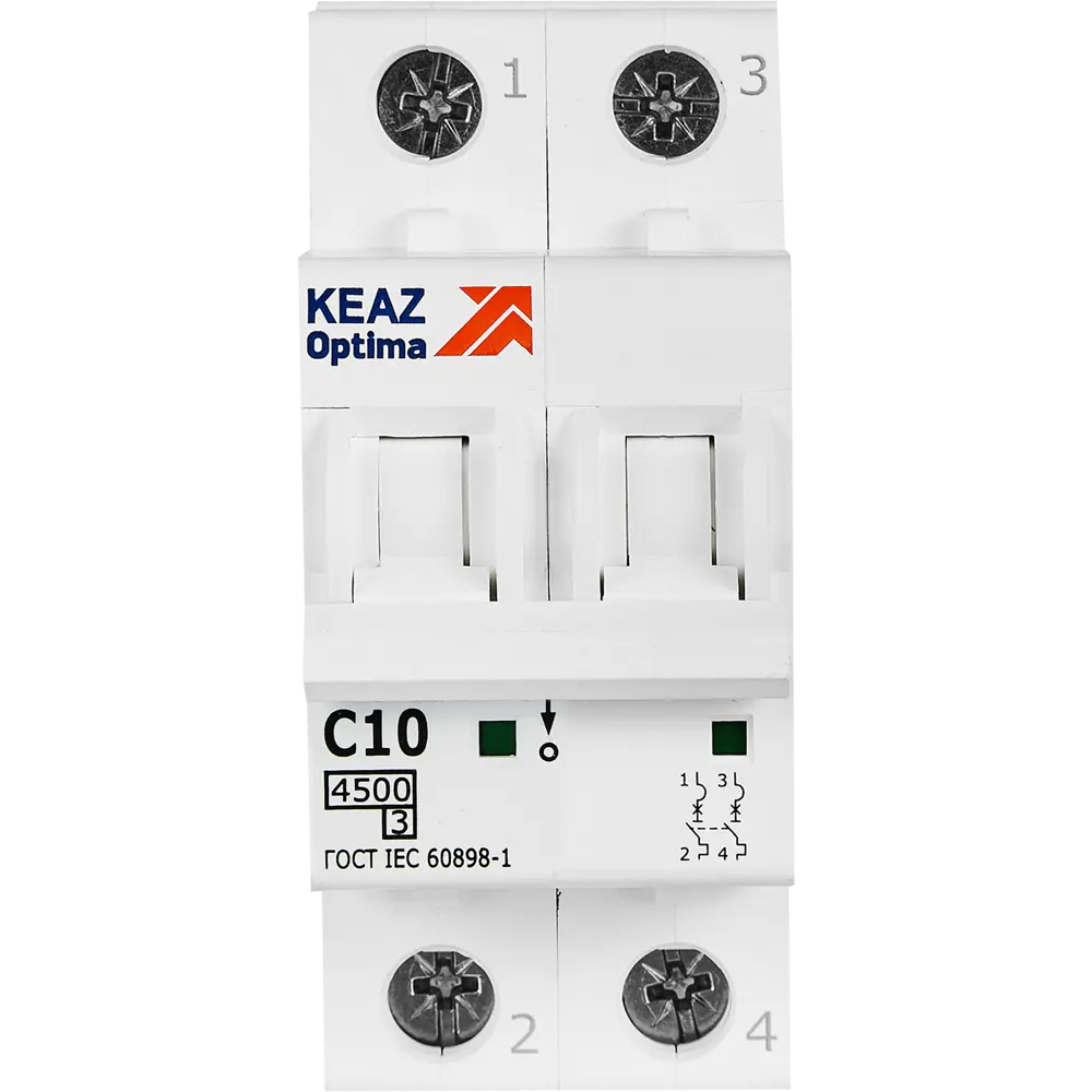 Автоматический выключатель КЭАЗ Opti Din BM63 2P 10А для надежной защиты электросети 89206660 STLM-1119138 - Вид №1