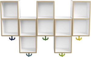 M20.03.004 Двойной модуль расширения асимметричный, 5 мест с тройным крючком HEWI Kids