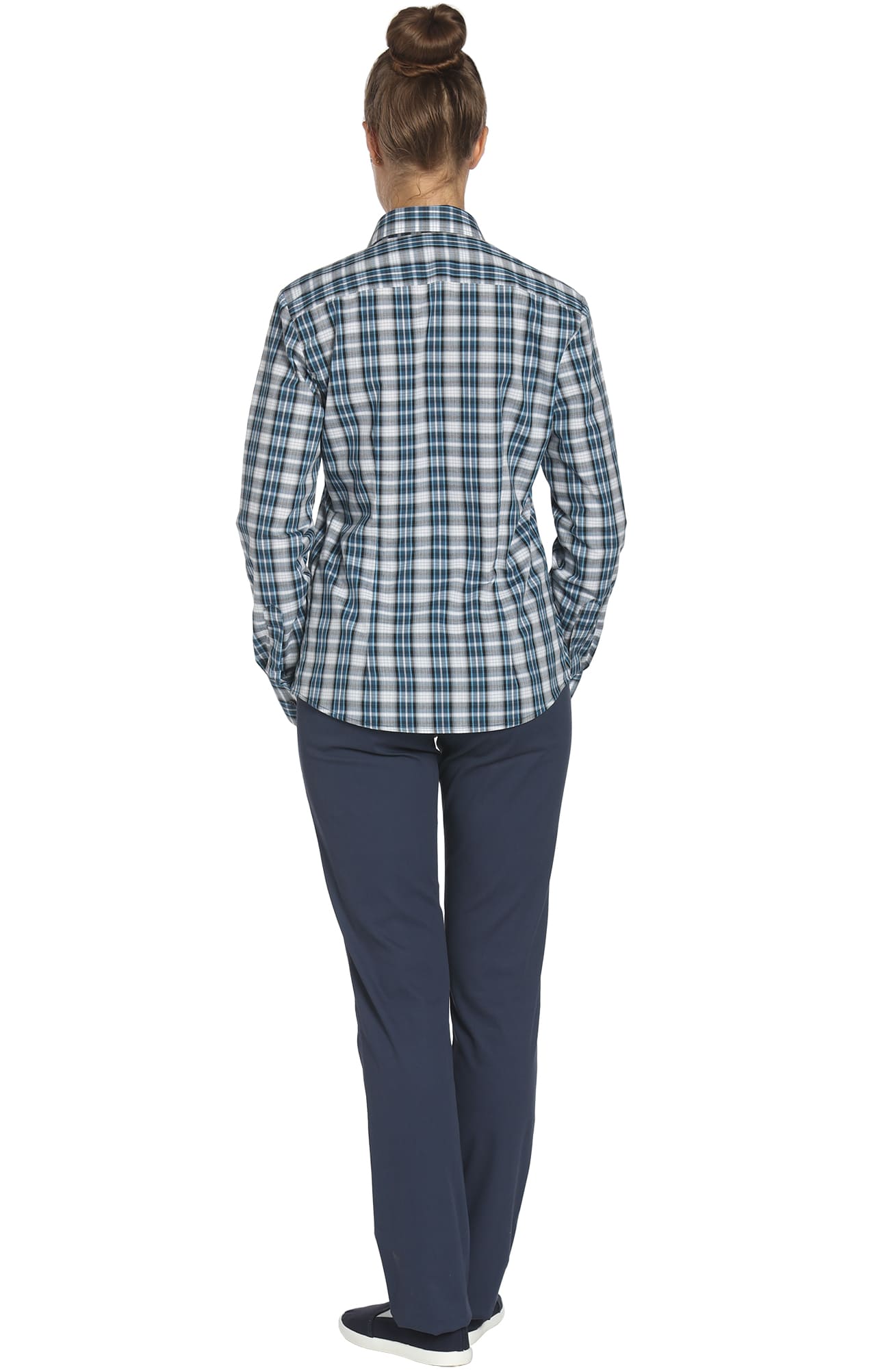 67810 Рубашка в клетку plaid blue (шотландка синяя) HIPSTER  Толстовки, рубашки, футболки, тенниски  размер 54 (108)  - Вид №3