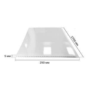 Панель ПВХ 2,7*0,25 (Белая глянц-лак ) STELLA Slim 5 мм Premium (15)