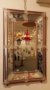 1766 ORIGINALMURANOGLASS Венецианское зеркало Фламенко - муранское стекло  см
