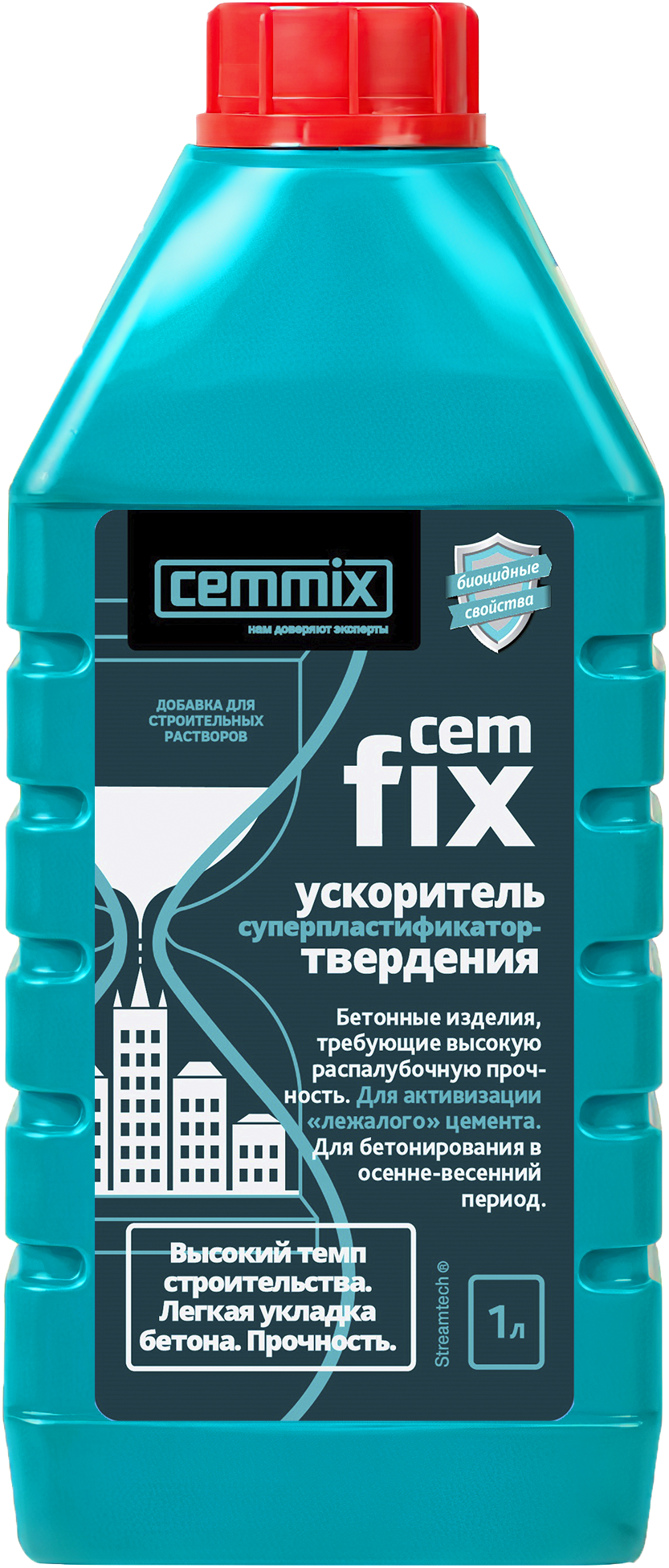 16718316 Ускоритель твердения CemFix 1 л STLM-0007139 CEMMIX