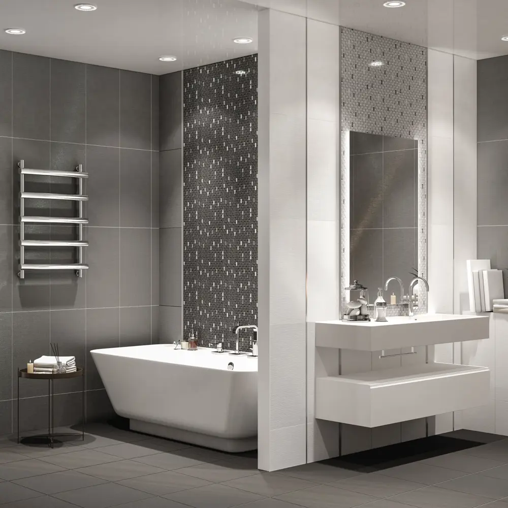 Плитка настенная Azori Devore 31.5x63 см 1.59 м² текстиль цвет серый 82604097 STLM-2001920 - Вид №5