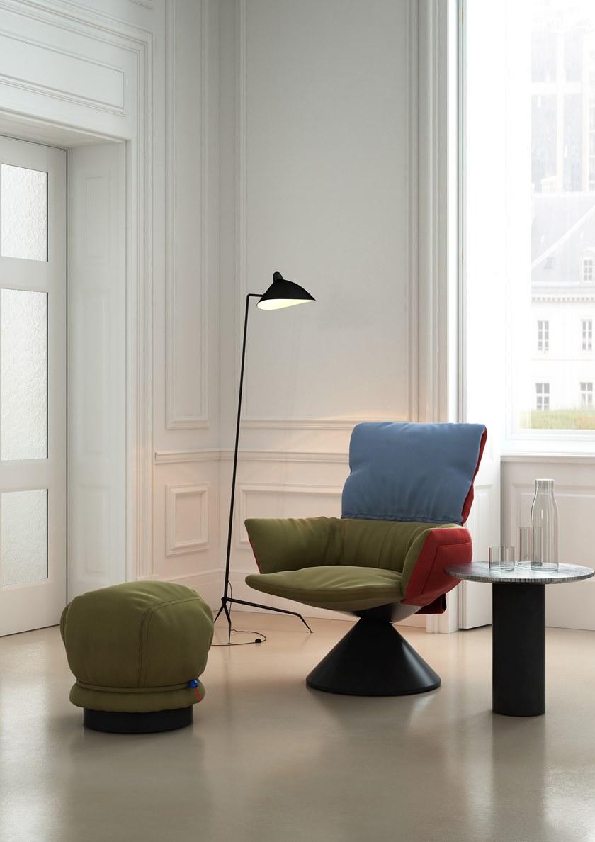 Cappellini Кресло поворотное со съемным чехлом на металлической конической основе Lud’o lounge Lu_2  - Вид №9