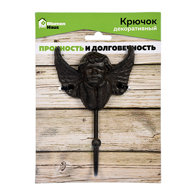 Крючок настенный черный 13,5 см "Ангел" BLUMEN HAUS АНГЕЛЫ 00-3971621 Черный  - Вид №1