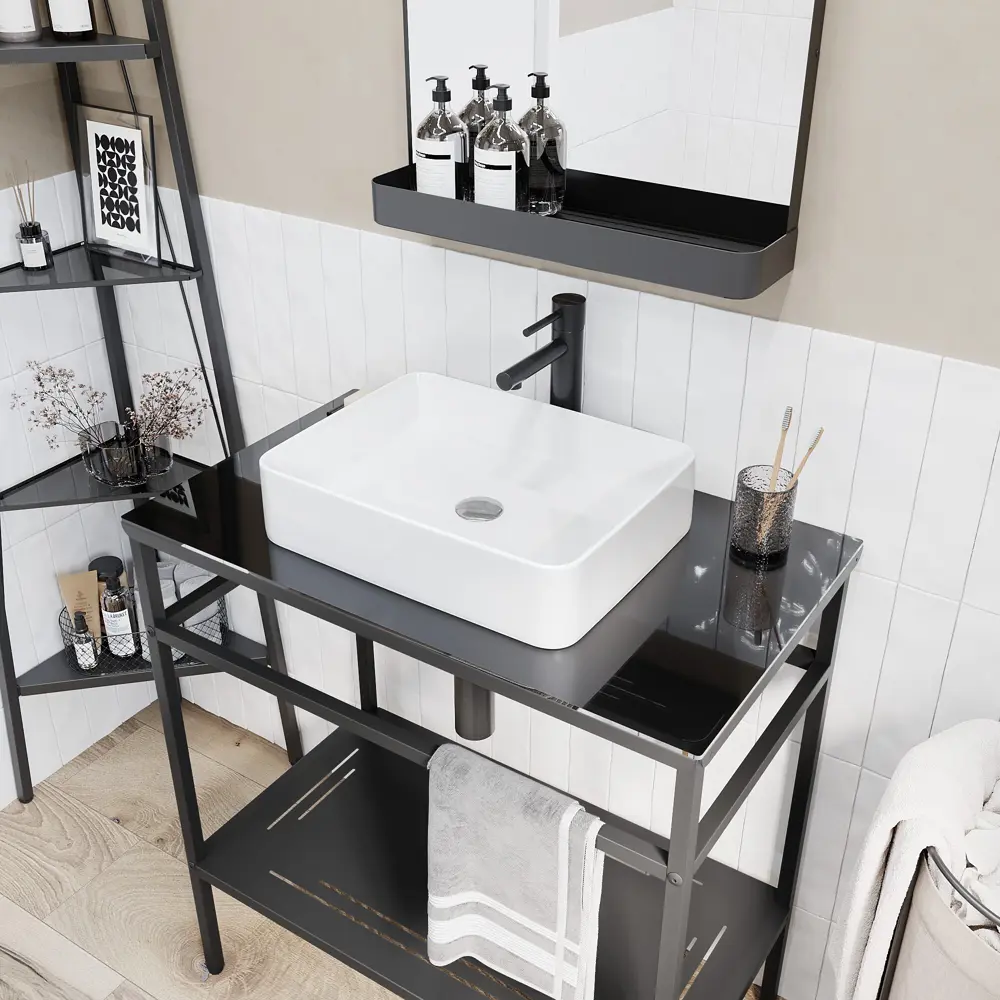 Столешница KONSENSA Бруклин из матового стекла для ванной комнаты 89375186 STLM-1481150 - Вид №3