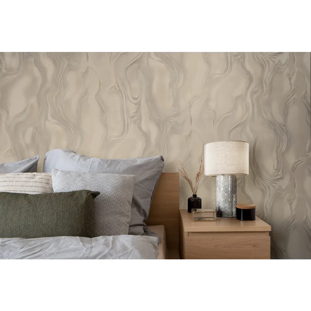 Флизелиновые обои Ateliero Enisei темно-бежевые 1.06 м 89423710 STLM-1576126 - Вид №4