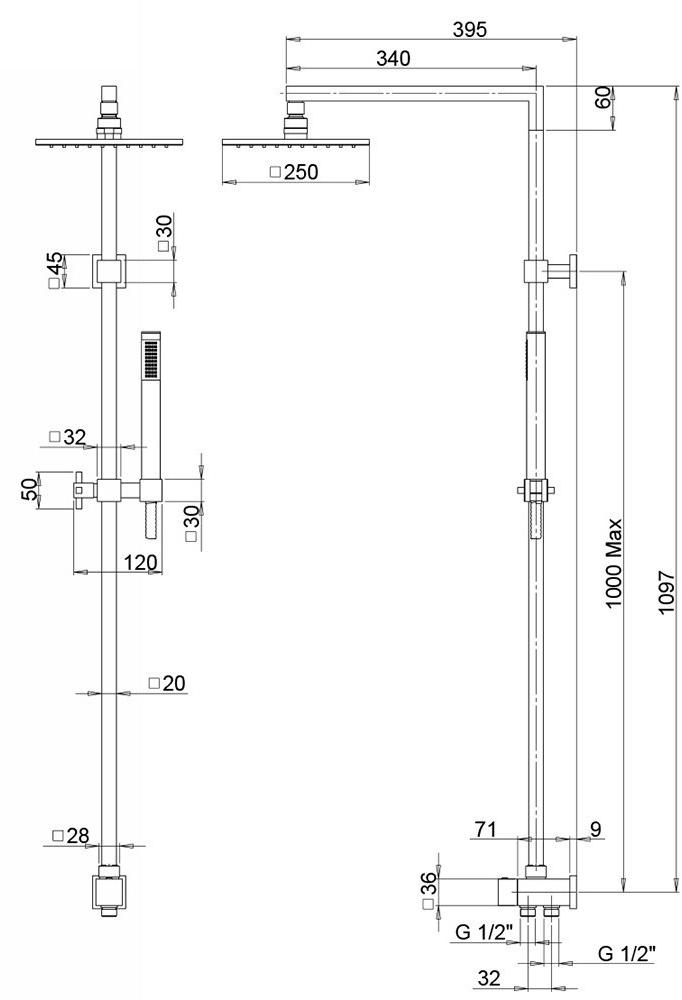 Paini RSQ1 50CR191ARQ3P3 душевая система  - Вид №2