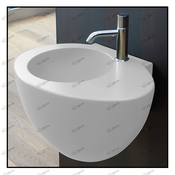 LGLSTL Подвесная раковина настенная овальная Ceramica Cielo  белая 