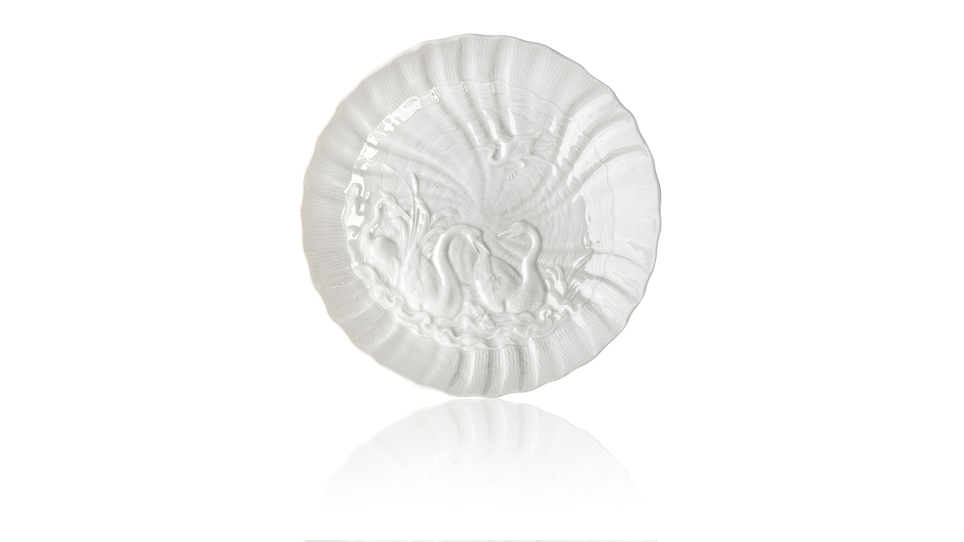 73554 Meissen Чашка чайно-кофейная с блюдцем 140мл "Лебединый сервиз" (белый рельеф) Фарфор, Керамика  - Вид №2