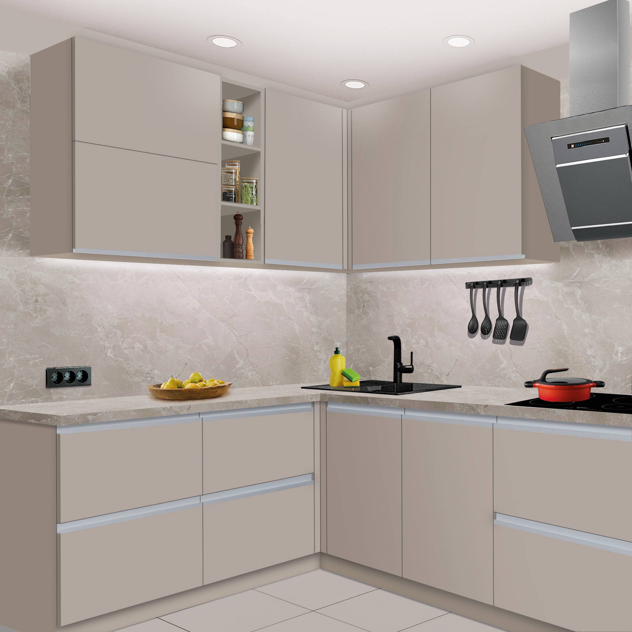 Кухонные гарнитуры МОНО Сдержанная современность SIDAK SIST731-13882