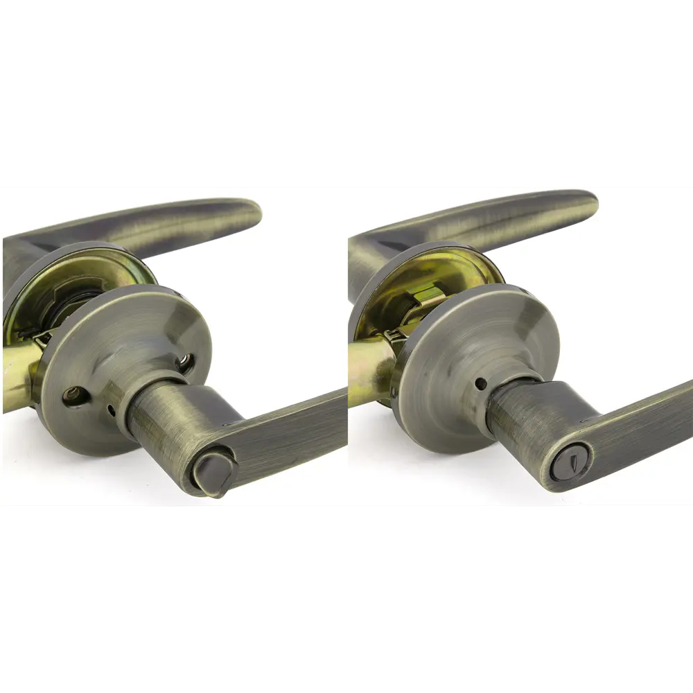 Ручка-защёлка 3502 AB BK, с фиксатором, цвет бронза ФАБРИКА ЗАМКОВ STLM-2136469 - Вид №2