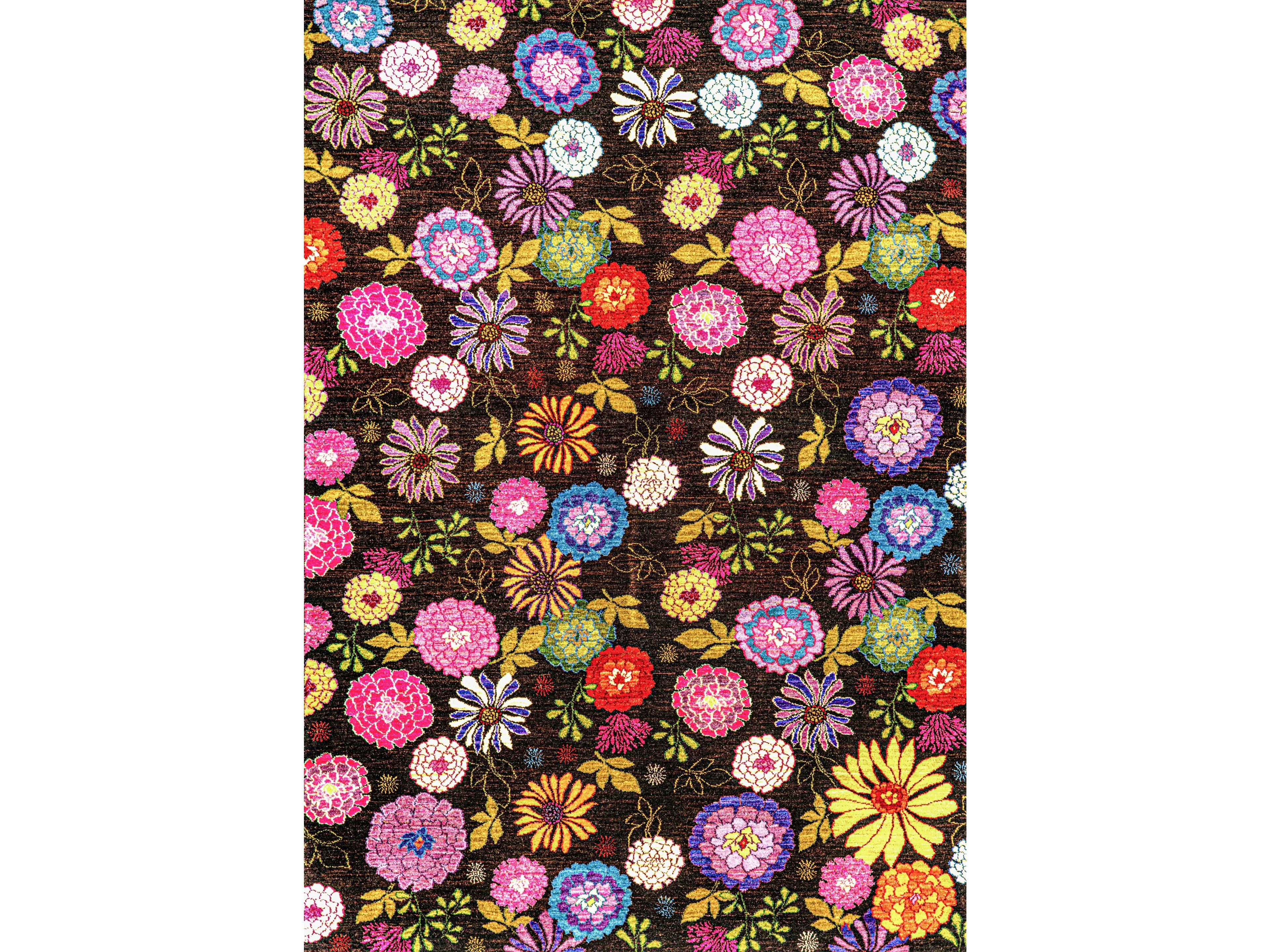 Шерстяной прямоугольный цветочный ковер Zollanvari Ikebana Kyoto-Designer ARCH-00124926