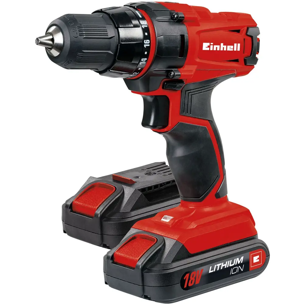 Дрель-шуруповерт аккумуляторная Einhell TC-CD 18-2 Li 4513820, 18 В Li-ion 2x1.3 Ач 19278252 STLM-2135183 