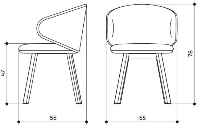 arrmet Стул из ткани на ножках из массива дерева Belle sun-id-1441470 - Вид №3