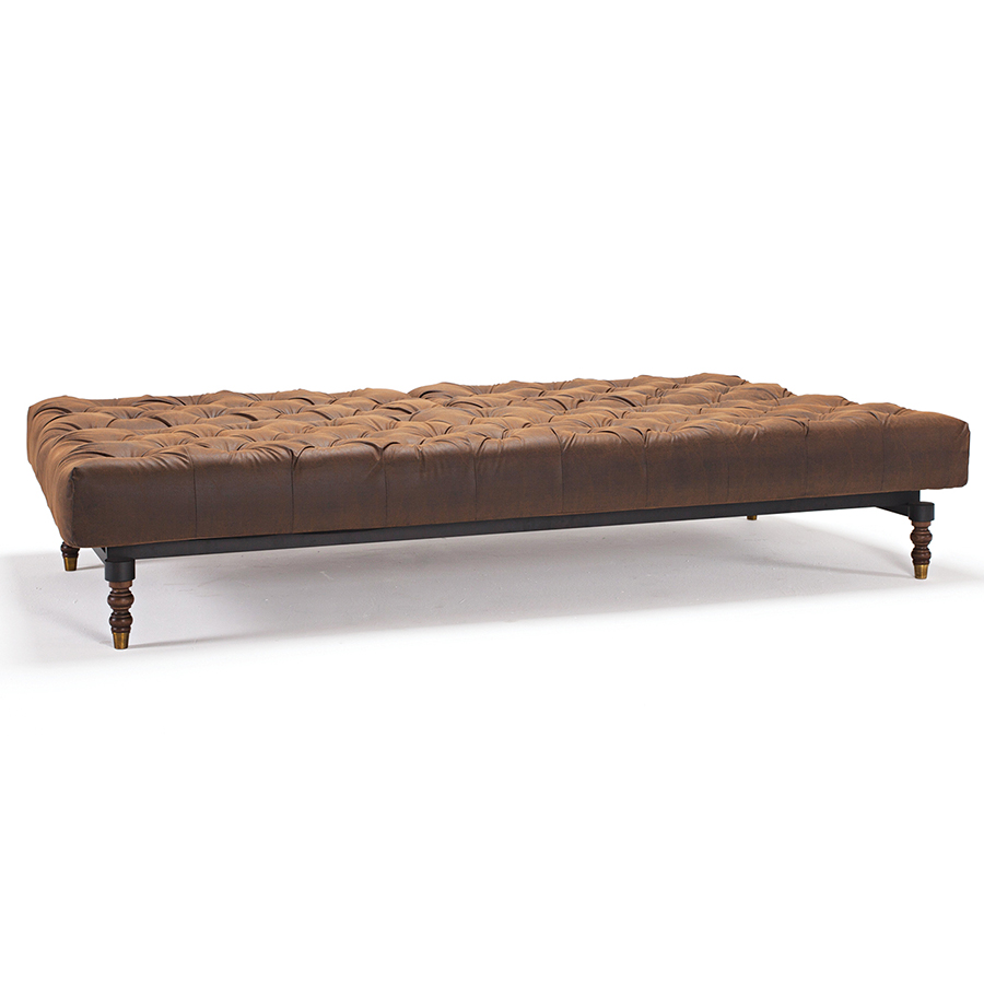 Диван Oldschool c ножками Retro из темного дерева и черной рамой, коричневый Innovation Living OLDSCHOOL461 - Вид №10