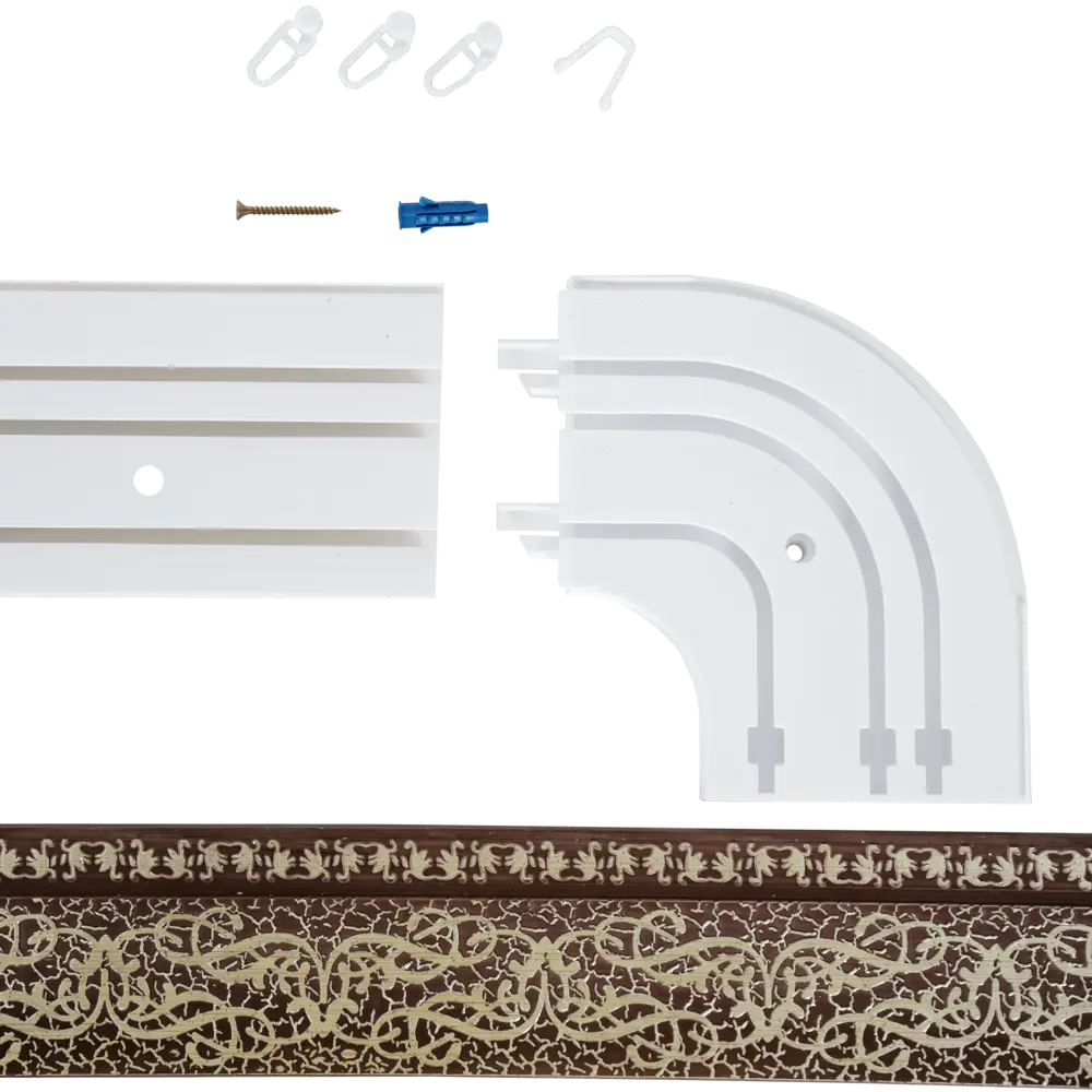 Карниз трехрядный «Прима», 200 см, пластик, цвет тёмный дуб DOMLEGRAND STLM-2192307 - Вид №2