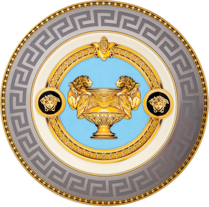 10582038 Rosenthal Versace Тарелка десертная Rosenthal Versace Престиж Гала 18см, фарфор, голубая Фарфор 