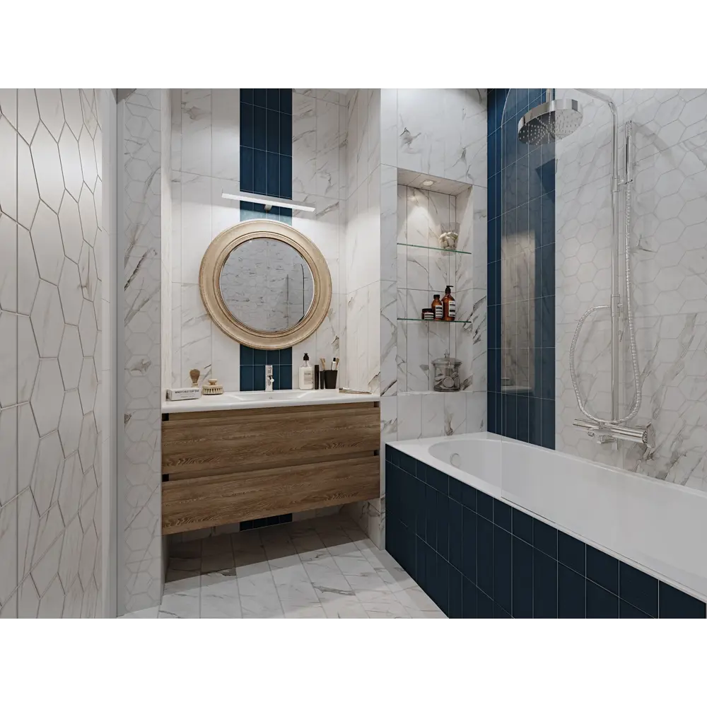 Керамогранит Belani Marble 59.7x14.8 см 1.325 м² цвет белый STLM-2132735 - Вид №6