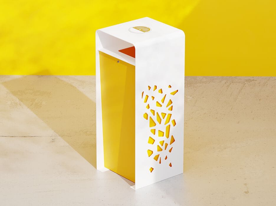 Корзина для мусора из оцинкованной стали с пепельницей DIMCAR ARCH-00104020 - Вид №1