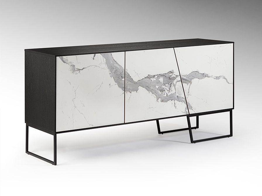 098753 Сервант 3-дверный белый/черный Schuller Kerala - Вид №3