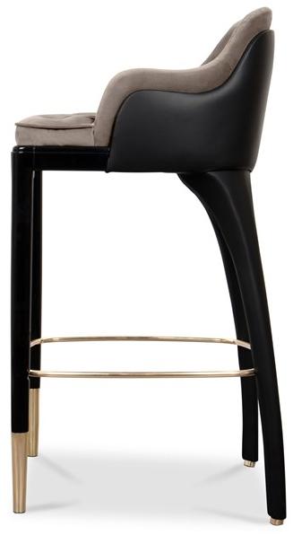 LUXXU Высокий кожаный барный стул с подставкой для ног Charla sun-id-1474859 - Вид №2