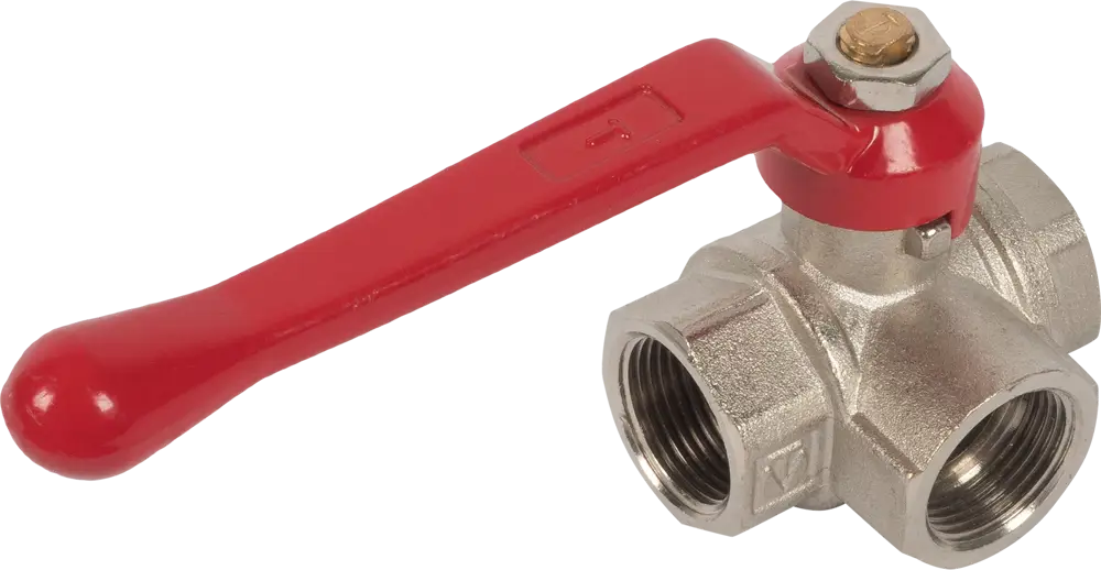 Трехходовой шаровой кран Valtec 3/4" для систем отопления и водоснабжения 10487668