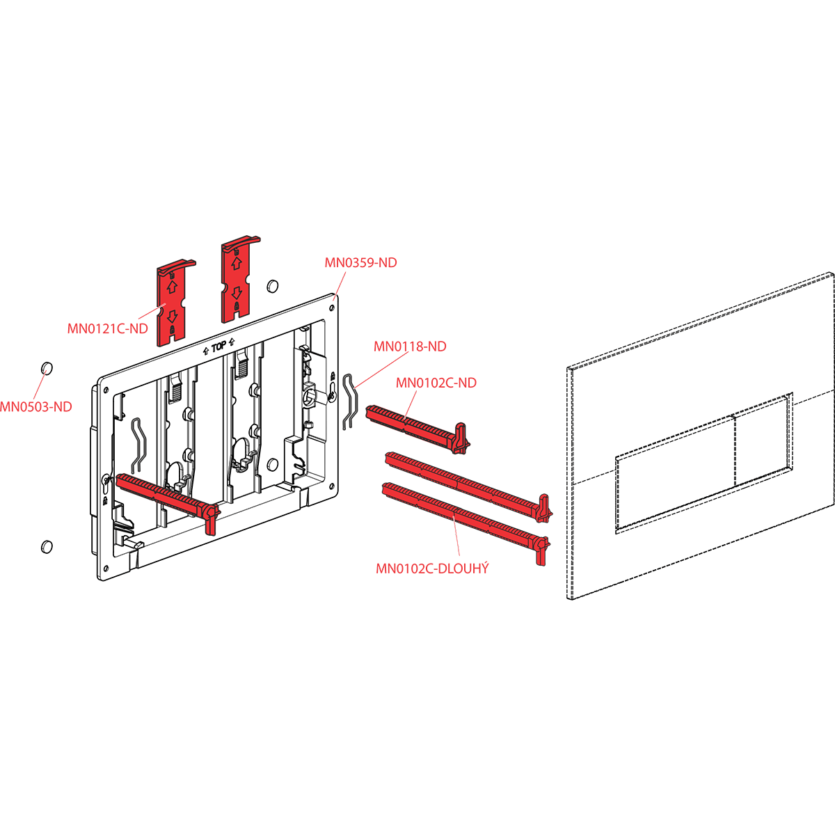 Кнопка управления для скрытых систем инсталляции, белый-мат ALCAPLAST M576 - Вид №2