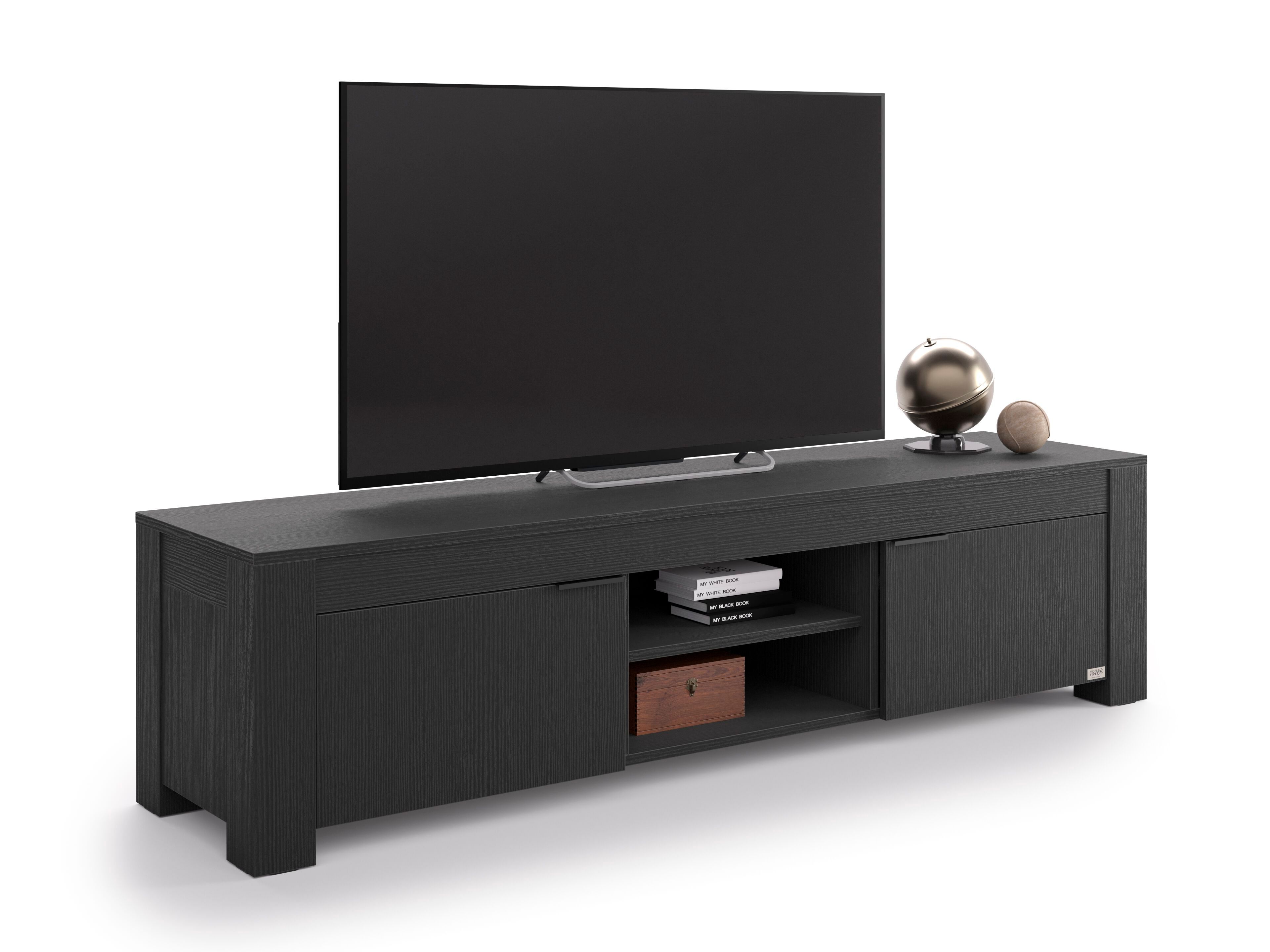 Низкий ТВ-шкаф из черного ясеня Mobili Fiver Rachele ARCH-00029857 - Вид №2