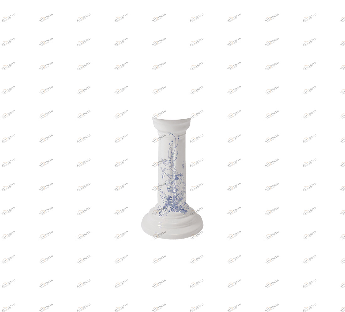 Gentry Home Таз большой белый Victorian Синий узор GH100766