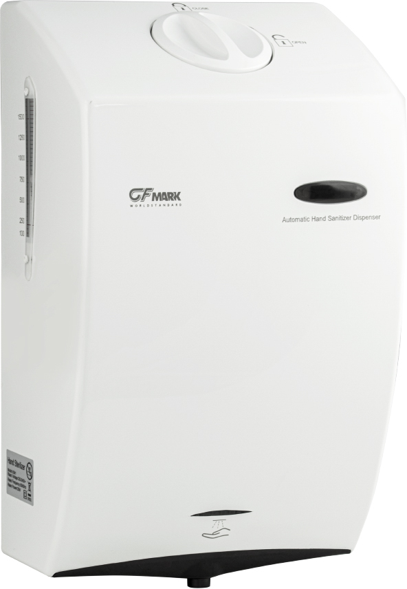 GFmark - Дозатор сенсорный, ДЕЗИНФЕКЦИЯ, белый, пластик АБС, 1500 мл, код: 6341