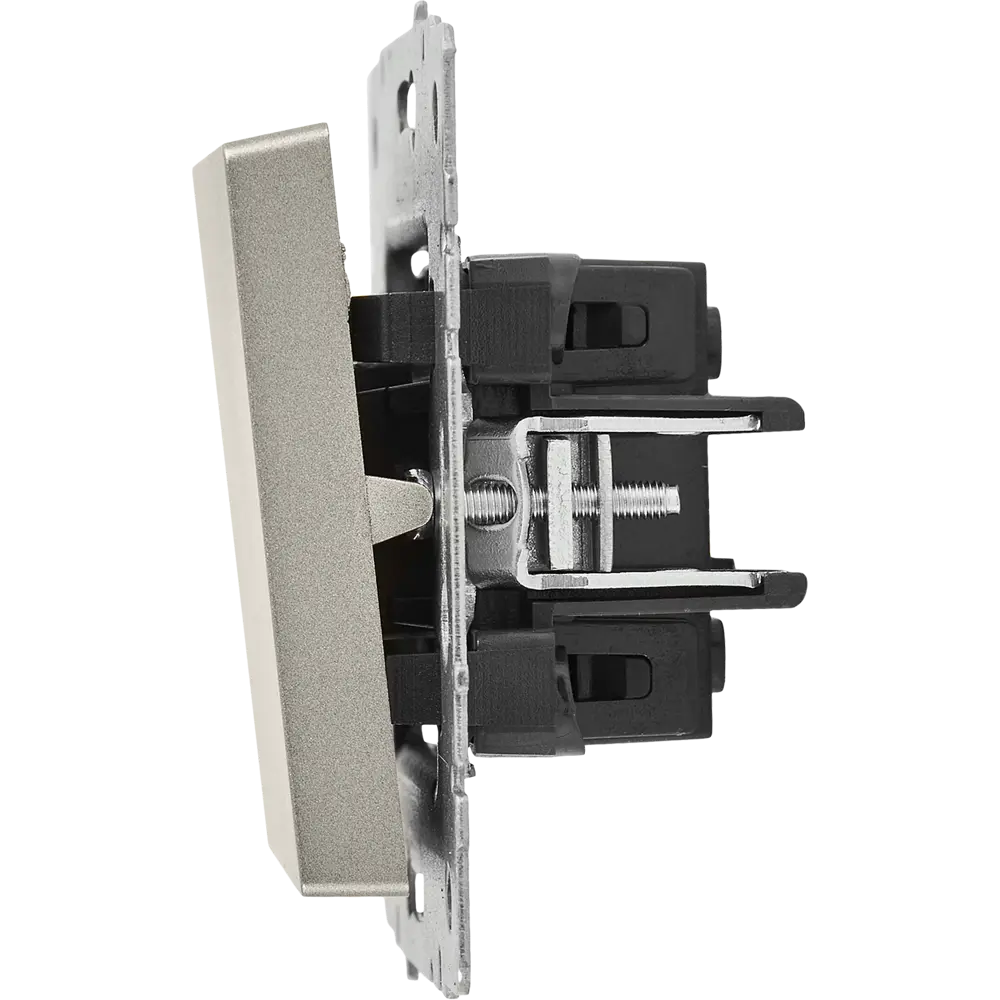 Выключатель встраиваемый IEK Brite 1 клавиша цвет сталь 87761742 STLM-2072446 - Вид №3