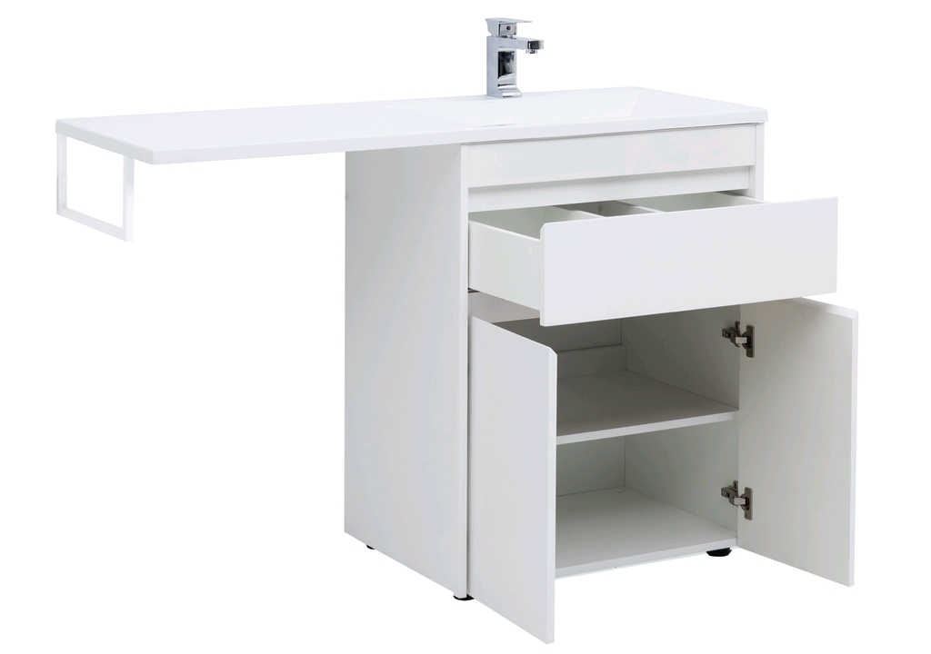 Тумба с раковиной Aquanet Токио 130 R белый (напольная, 1 ящик, 2 дверцы) 0023774600235502 - Вид №2